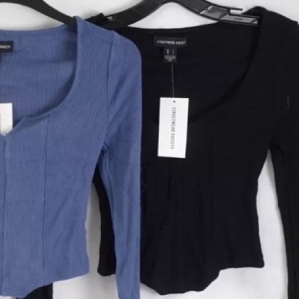 Lot of 3x NWT [Streetwear Society] Long-Sleeved Ribbed Fitted Corset Top Women’s - Picture 4 of 7